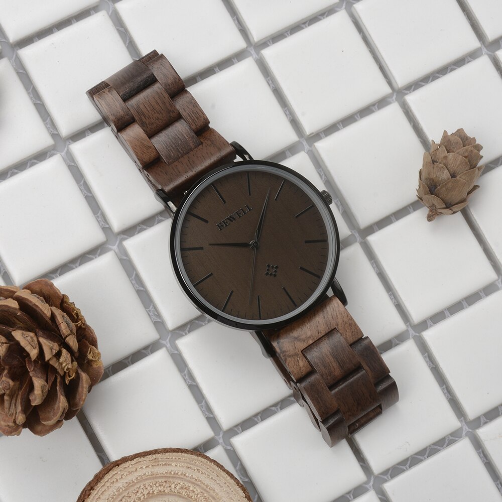 Bewell Luxury Brand Wooden Watches for Women Simple Ladies Dress Watches Quartz Wristwatches Waterproof relogio feminino Clock