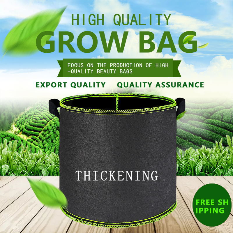 Bolsas de cultivo de plantas no tejidas de 1 a 15 galones, bolsas de cultivo de siembra de vegetales con mango, maceta de tela, suministros de jardín