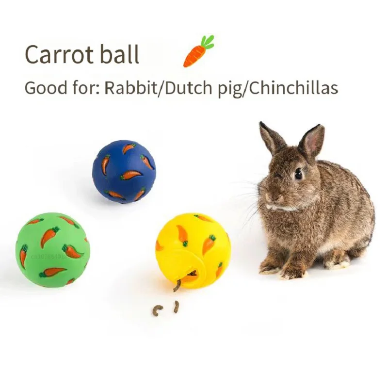 Boule de friandises pour lapin, mangeoire lente pour animaux de compagnie, jouet interactif pour collation, balle résistante aux morsures, jouets d'alimentation, fournitures pour chat cochon d'inde
