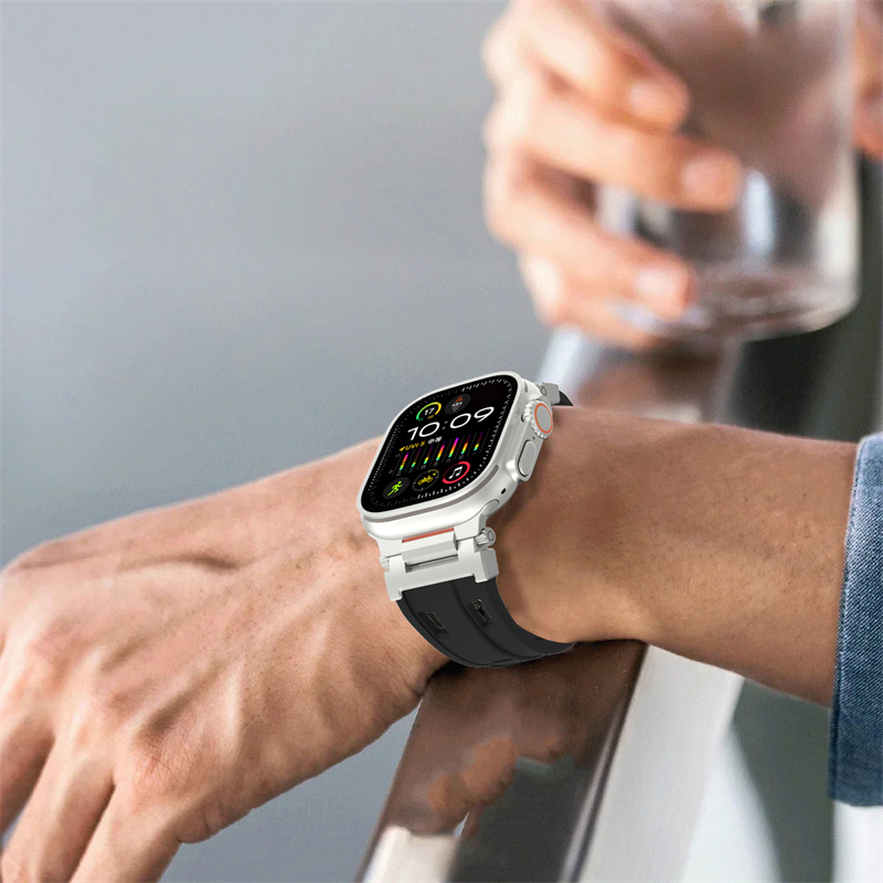 Bracelet de montre en Silicone pour Apple Watch série 10 46mm Ultra 2 49mm, Bracelet de Sport pour iWatch 9 8 7 6 SE 44MM 45MM 42MM