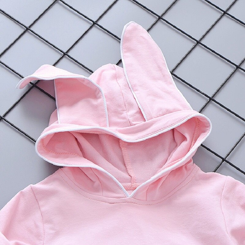 Katoenen Baby Kleding Pak Kinderen Pak Baby Jongen Meisje 2 Stuks Oor Konijn Kinderen Hooded Lange Mouwen Cartoon Pak baby Pak