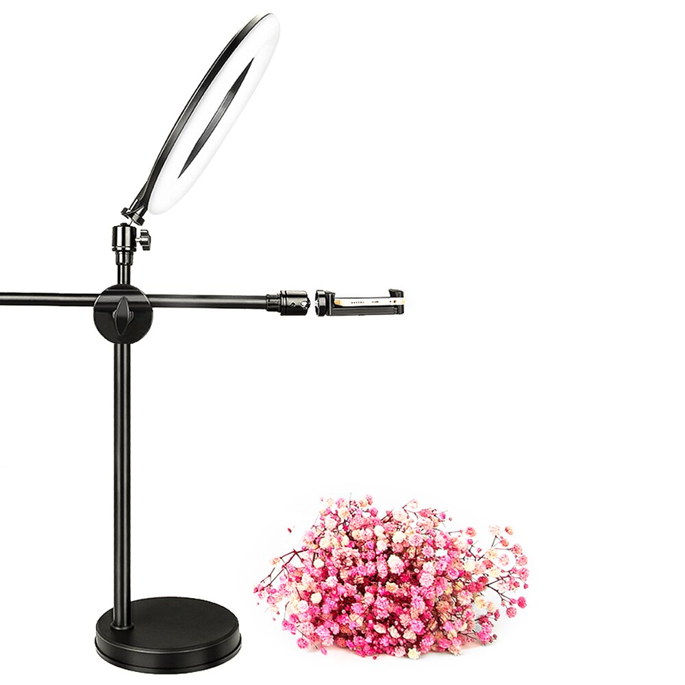 Dimmbare LED Ring-Licht Mit Einbeinstativ Halterung Telefon Halfter Für NäGel Kunst Video Live Tiktok Fotografie Beleuchtung Stehen