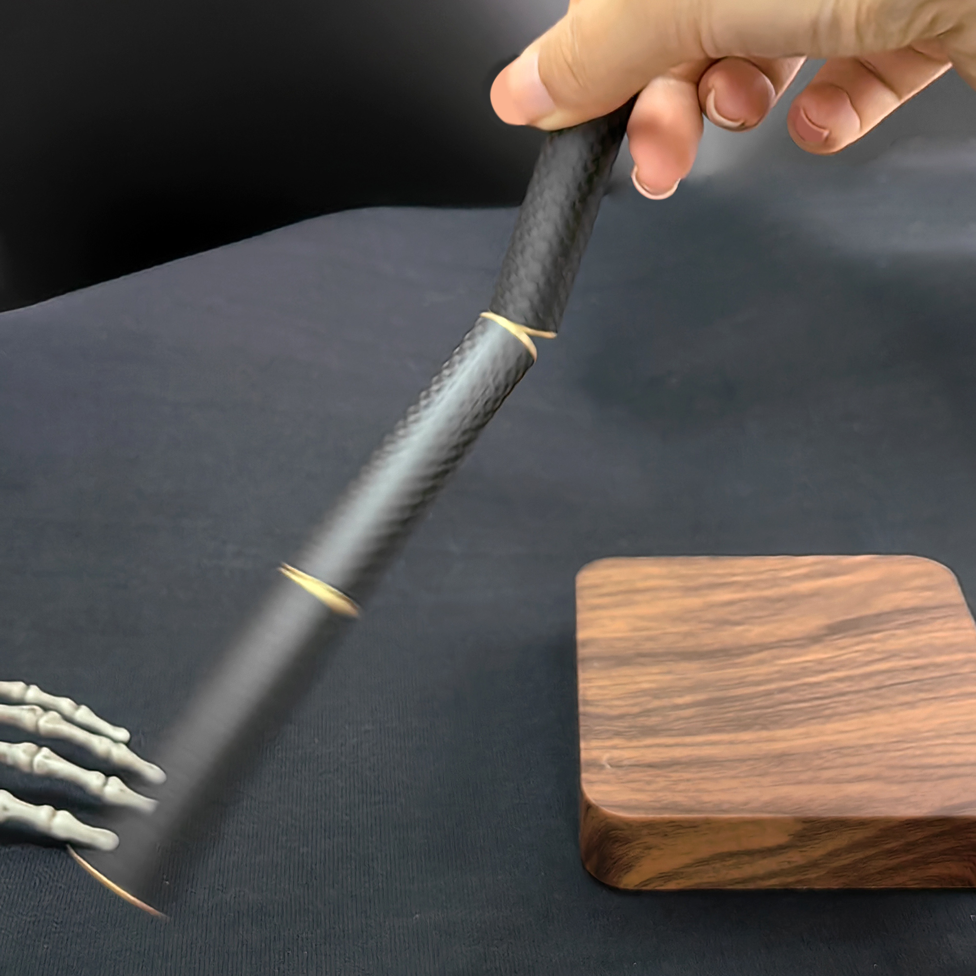 EDC Fidget Toys – jouets anti-Stress pour adultes, bâton magnétique en métal et Fiber de carbone à trois sections, rotatif