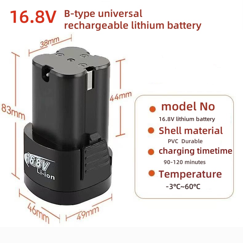 16,8 V Universal-Lithiumbatterie für Elektrowerkzeuge, Elektroschrauber und Bohrmaschinen, 16,8 V 4,0 Ah, Multifunktionsbatterie