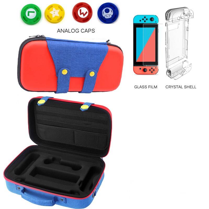 Travel Carrying Case for Nintendo Switch Protective Hard Shell Carry Bag Portable Storage for Mario Fans Console & Accessories: H