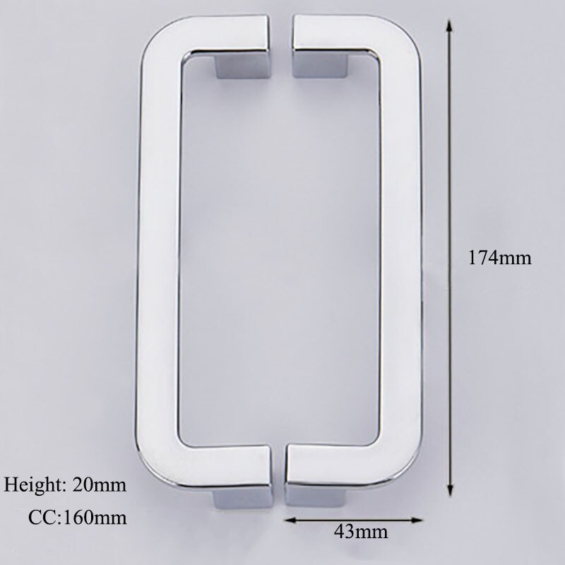 Light Silver Semi-Circle Cabinet Handles Chrome Large Round Wardrobe Knobs Drawer Pull Handle Zinc Alloy Furniture Hardware: 174mm