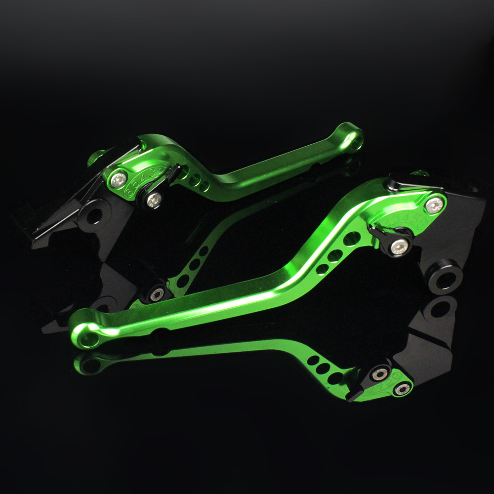 Motorcykel justerbar bremsekoblingshåndtag til yamaha yfz 450 yfz 450 2007 3d rhombus aluminium bremsekoblingshåndtag håndtag: 177mm grønne