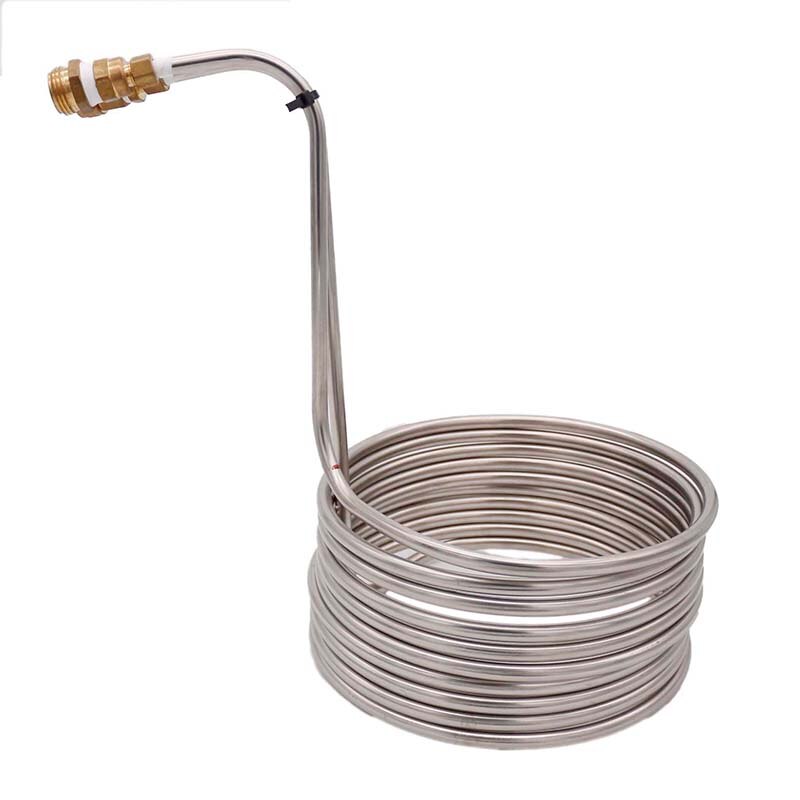 25ft (7.62 m) refroidisseur de moût Super efficace avec raccord de tuyau d'arrosage 3/8 "(9.52) OD 304SS refroidisseur de moût d'immersion de brassage à la maison