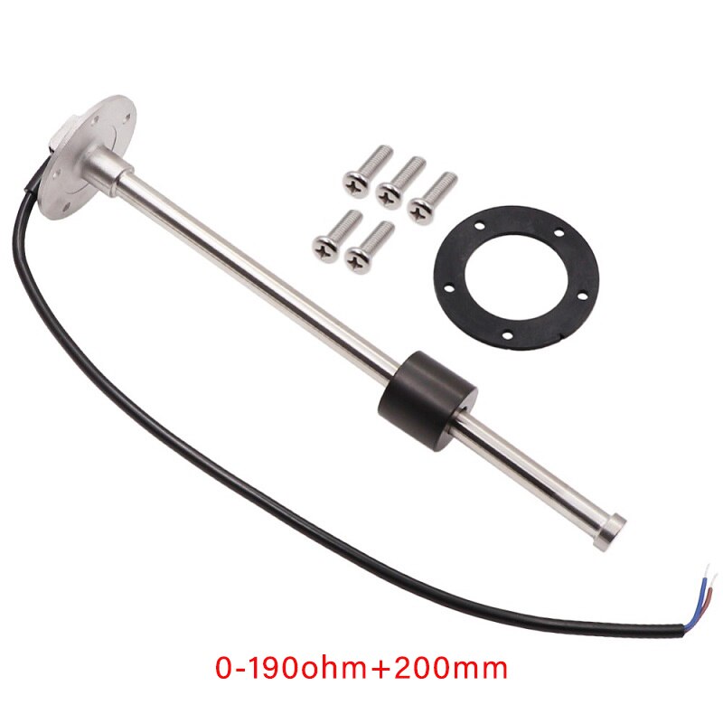 KUS Neue 52mm Auto Marine Heizöl eben Messgerät Meter 0-190 Ohm 240-33 Ohm mit verrotten Gelb Hintergrundbeleuchtung 12V/24V für Auto Stiefel: 0-190Ohm 200mm