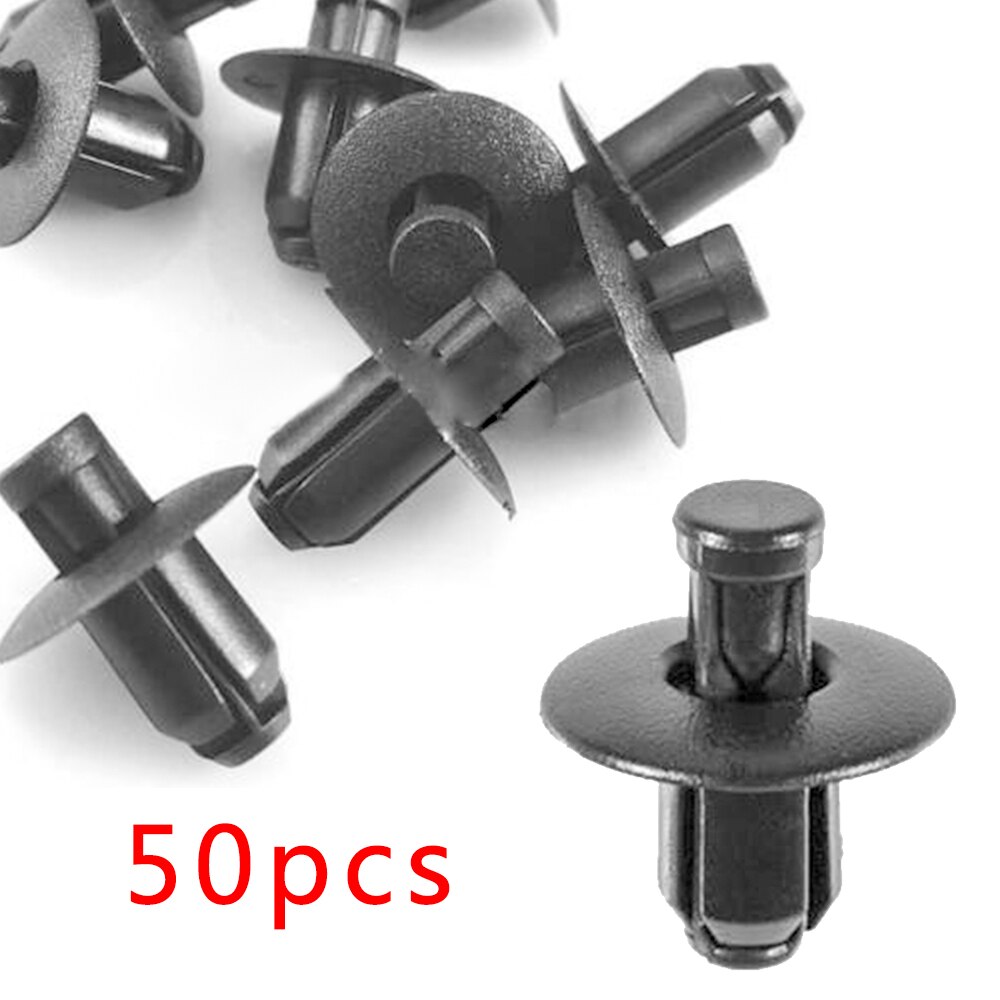 Nylon Clip Securing Retainer 50PCS 7mm Black For Hyundai Veracruz Genesis Rio Durable