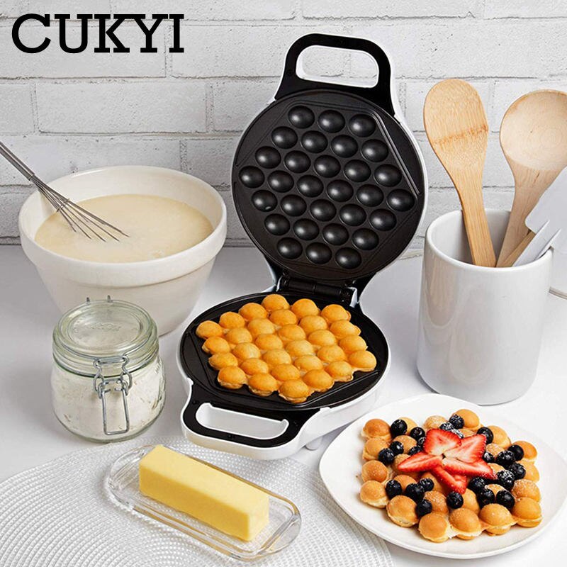 CUKYI Household Egg Waffle maker selectric Chinese Hong Kong eggettes puff cake waffle iron maker machine bubble egg cake oven