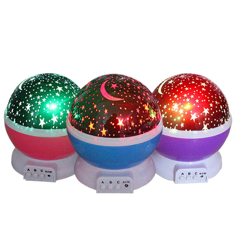 LED Roterende Ster Projector Moon Star Fantasy Kleurrijke Romantische Ster Lamp Night Sussen Baby Slaap Gypsophila Gloeiende Speelgoed Meisje