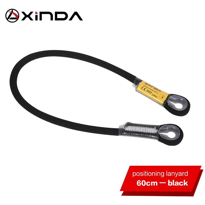 Xinda Rock Climbing 10.5mm Dynamic Lanyard Protective Eye-to-eye Sling Mountaineering Equipment: Black-60cm