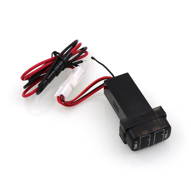 Car Digital Voltmeter Temperature Gauge 2 in 1 Voltage Temp LED Display Meter for Mitsubishi