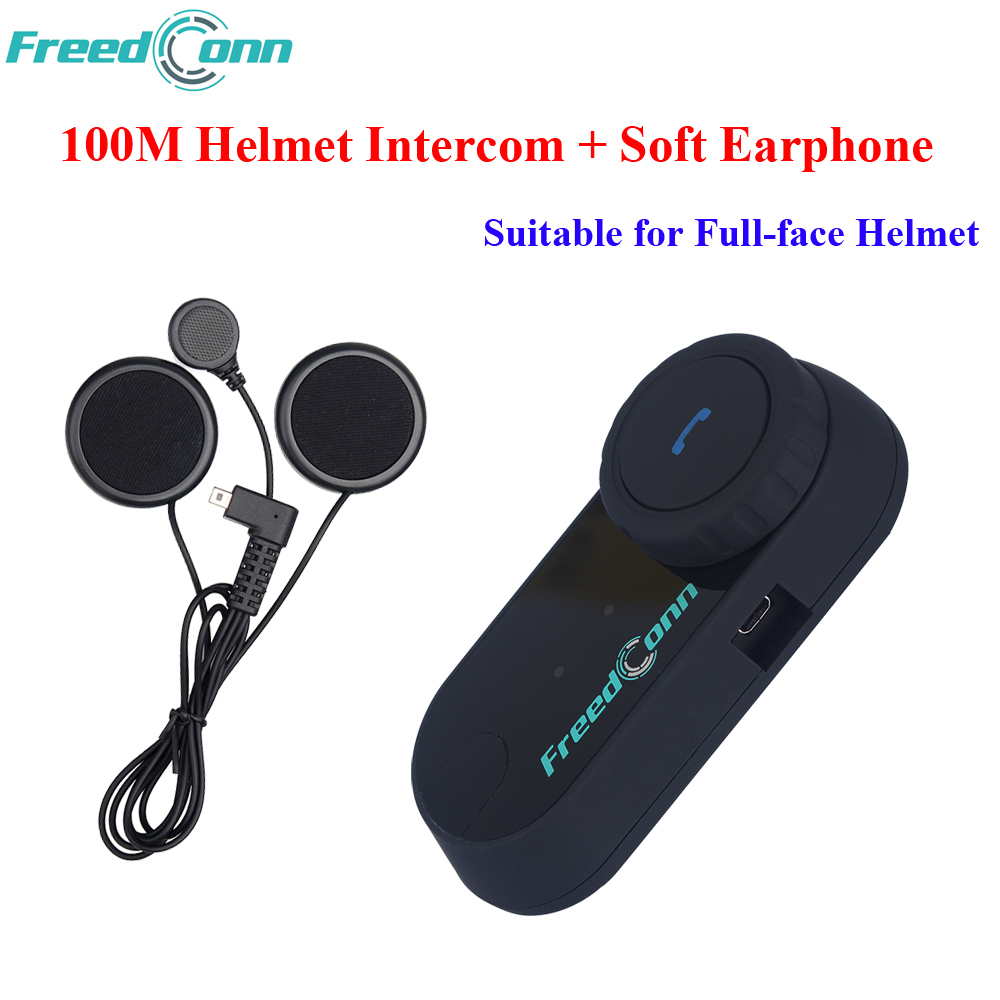 Freedconn Zachte Oortelefoon Fm T-COM Os Bluetooth Motorhelm Intercomunicador Motocicleta Motorrijders Intercom Headsets