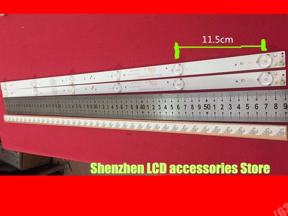 Til 3 stk/parti lcd tv baggrundsbelyst linse led lampe led 32- tommer 6 lampe brugt i rowa skyworth changhong baggrundsbelysning bar  is 59cm