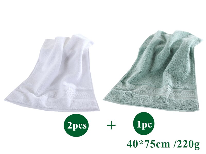 3 stk/parti egyptisk bomuld ansigtshåndklæder badeværelse rejse fitnesscenter hotel håndklæder til voksne 40*75cm superabsorberende frottéhåndklæder: 2 farver c