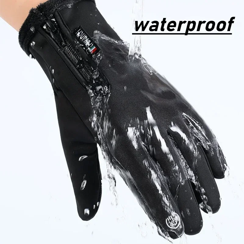 Gants de pêche imperméables d'hiver, 2 doigts, coupe-vent, pour femmes et hommes, Protection chaude en velours, gants de pêche au poisson