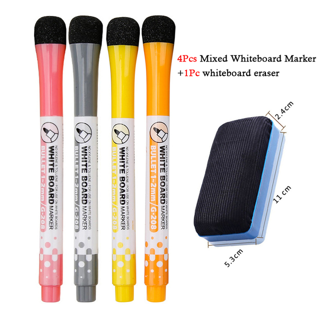 Stylos pour tableau blanc 8 couleurs, stylo magnétique à base d'eau avec capuchon effaçable, pointe Fine, peinture magnétique pour enfants, maison, bureau, école: noir