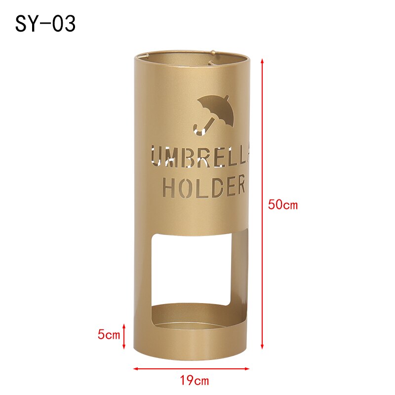 Paraguas de hierro forjado para restaurante y balcón, soporte para muebles del hogar, vestíbulo de Hotel, Cubo de almacenamiento para dormitorio: gold