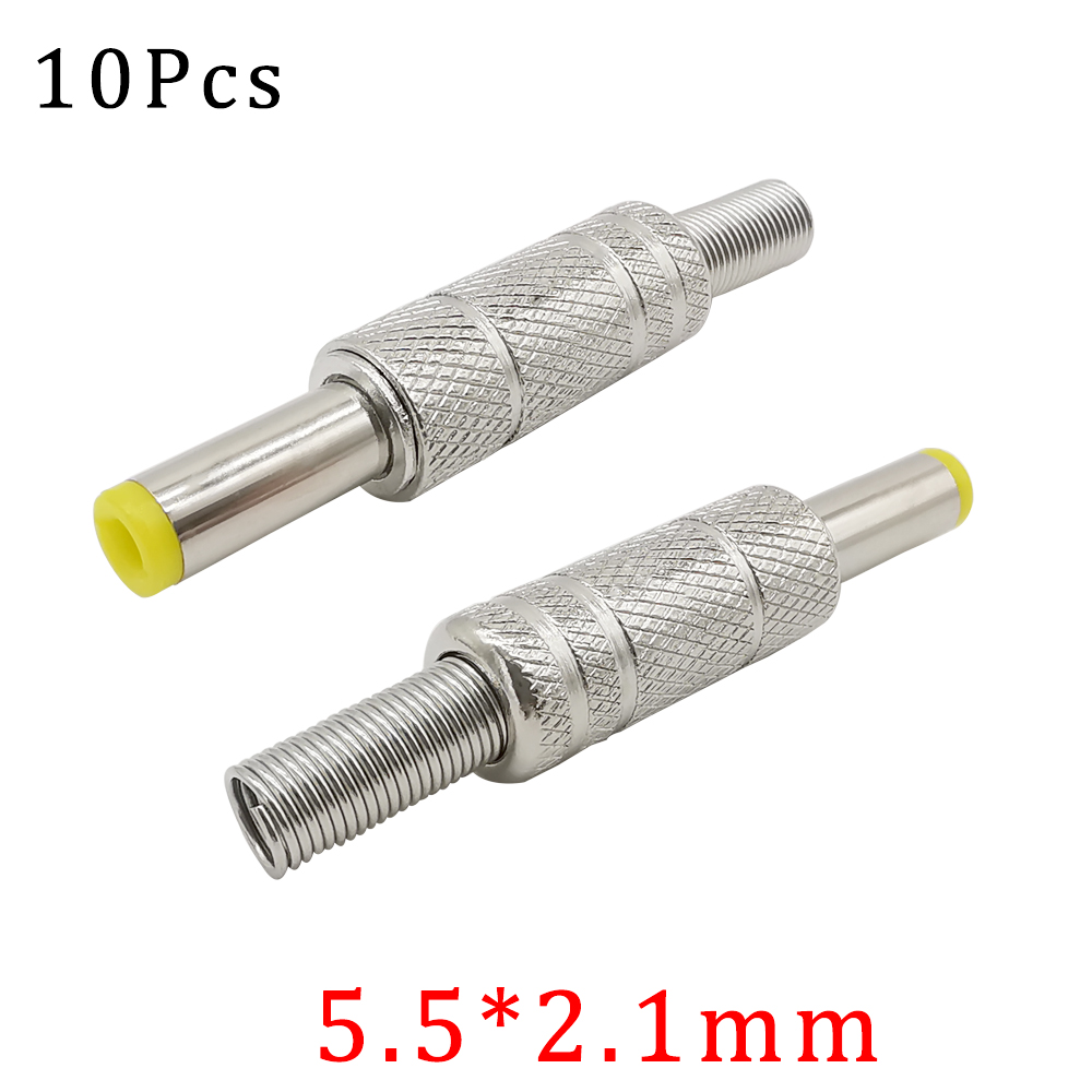 Enchufe de alimentación de CC, conector de cable de soldadura, 4,0/4,8*1,7mm, 3,5*1,3mm, 6,5*4,4mm, 5,5*2,1/2,5mm, adaptador de montaje, 10 unidades por lote: Oro