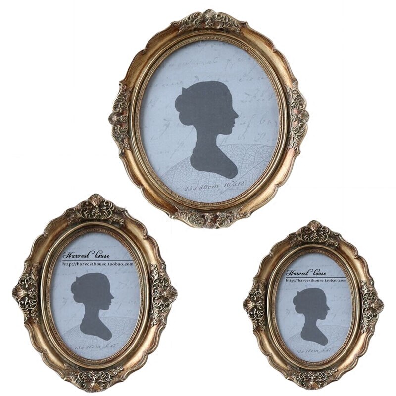 French Retro Finishing Oval Plate Photo Frame