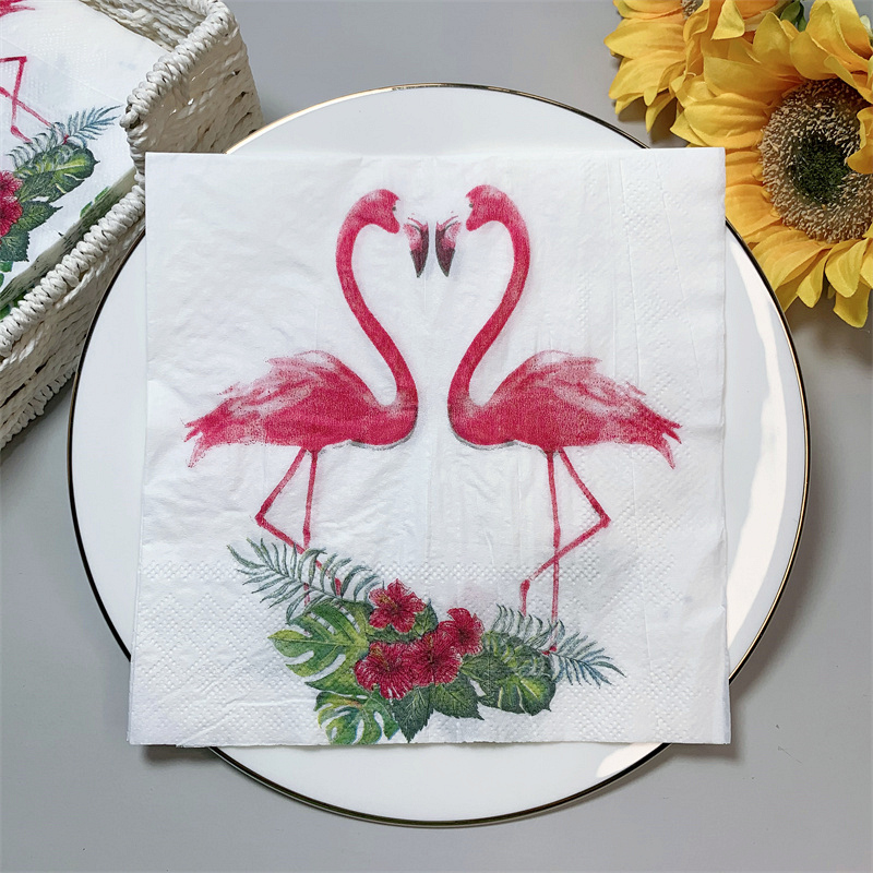 20 Stks/pak Flamingo Tafel Decoupage Papier Servetten Zomer Servet Papieren Tissue Voor Wedding Party Supplies: M