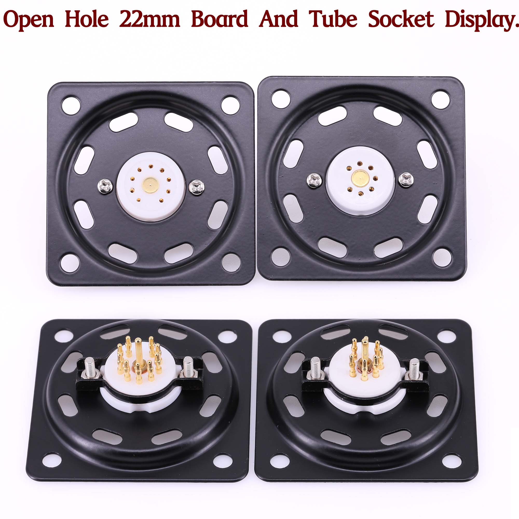 10PCS Iron Plate Shock Proof Vacuum Tube Socket Mounting Plate For 2A3 300B KT88 EL34 12AX7 12AU7 Audio Vintage Amplifier