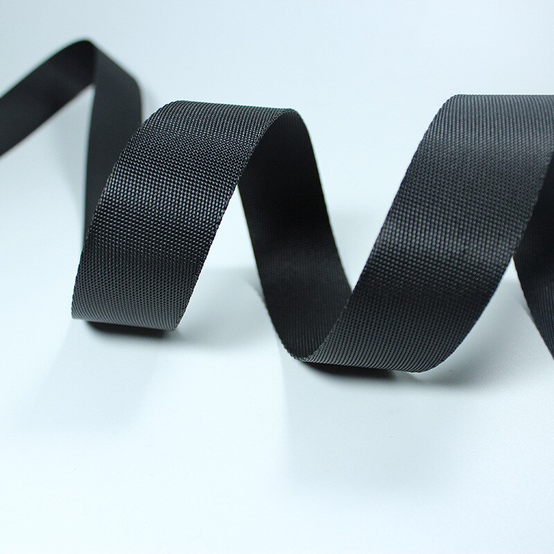 Sangle en Polyester noir pour sacs | Tissage simple, ceinture pour sac à dos, largeur 50yards/lot, 0.47 pouces (12mm)