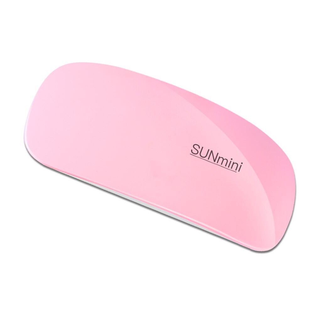 SUN mini-secador de uñas para esmalte de Gel, lámpara UV LED portátil de 6W con Cable USB para manicura, color rosa o blanco: Rosa
