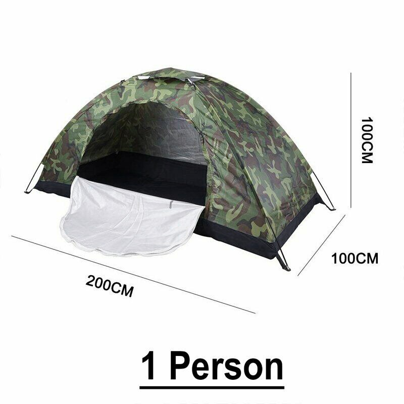 Udendørs camping telt bærbart 1 person vandtæt foldbart kuppeltelt camouflage til camping vandreture