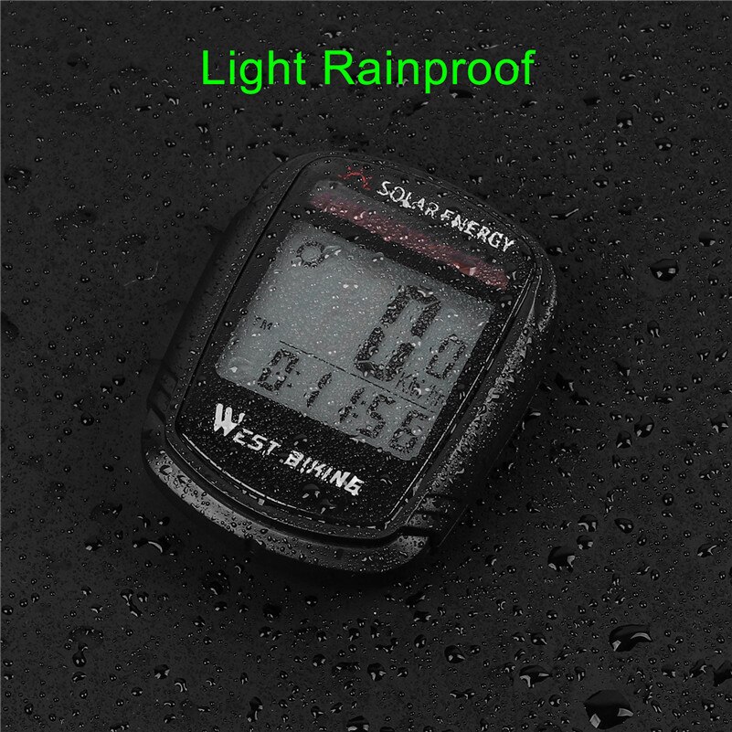 WEST BIKING Wireless Bike Computer Solar Power Waterproof Cycling Odometer Stopwatch Road MTB Bicycle Computer Bike Speedometer