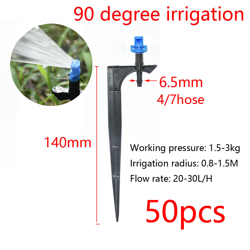 Gotero de riego ajustable de 90/180/360 grados, tierra de inserción, manguera de 4/7mm, riego de jardín, aspersor de vórtice giratorio de 13cm: P