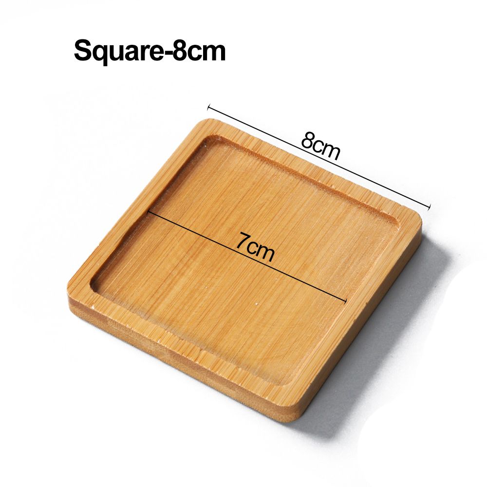 1PC Simple Bamboo Wood Tray Round Square Hexagon Flowerpot Base Pot Stander Succulents Bonsai Holder Home Decor Gardening