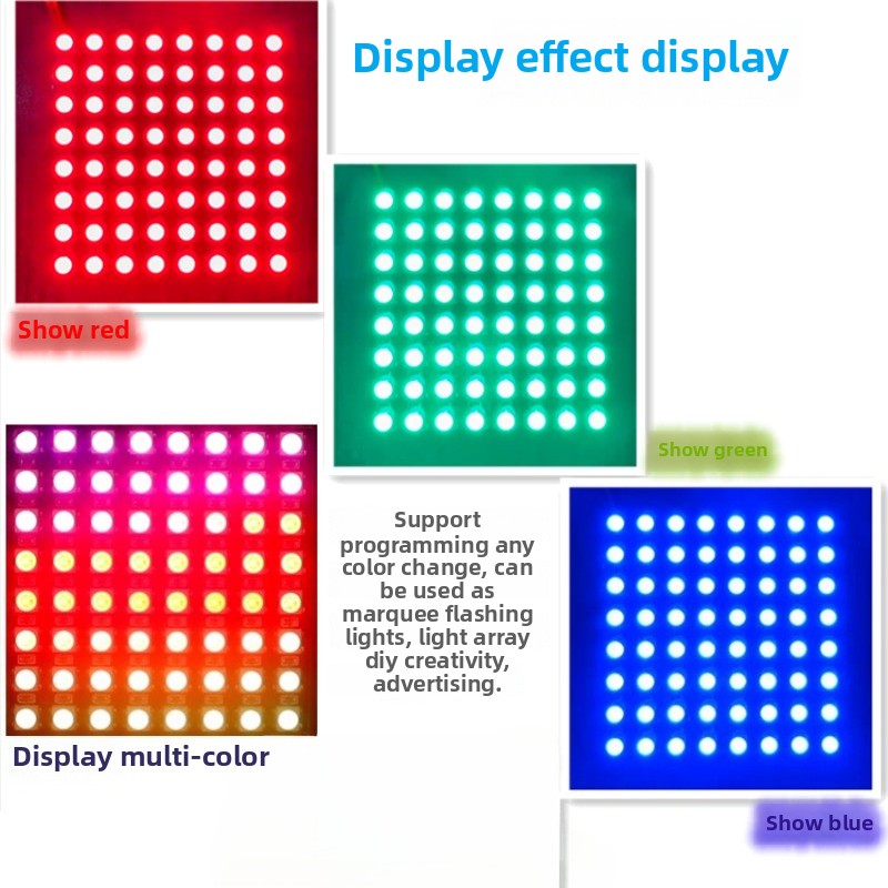 WS2812 LED 5050 RGB 8x8 LED Matrix voor Arduino WS2812B 8*8 64-Bit Full Color 5050 RGB LED Lamp Panel Licht