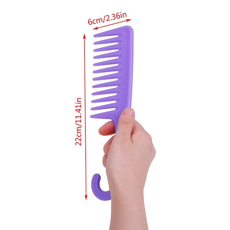 Peines grandes de diente ancho con mango de gancho para desenredar, reducir la pérdida de cabello, peine, peluquería