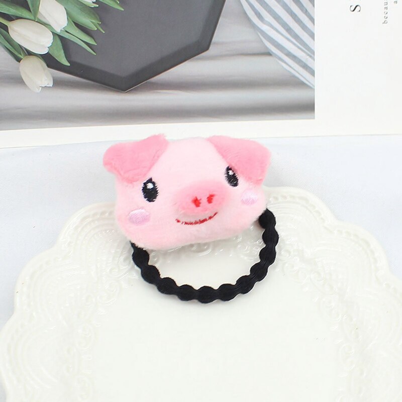 Coletero grande de dibujos animados en 3D para mujer y niña, juguete de felpa de animales, junta de bambú, banda de goma, soporte decorativo para fotos