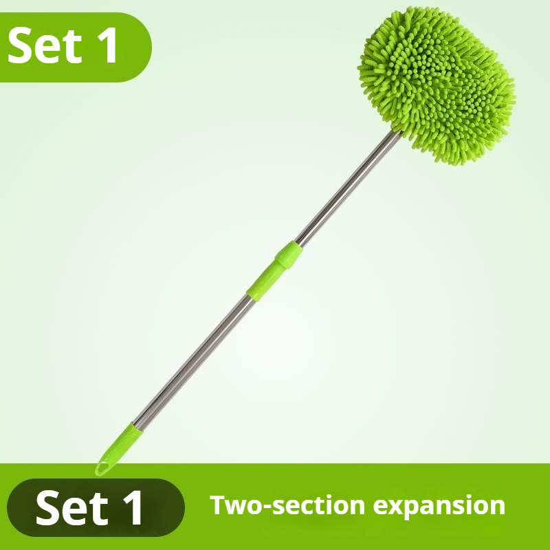 Car Washing Mop Cleaning Brush Telescopic Long Handle Cleaning Mop Chenille Broom Care Detailing Mop Brush Car Cleaning Tools: Red