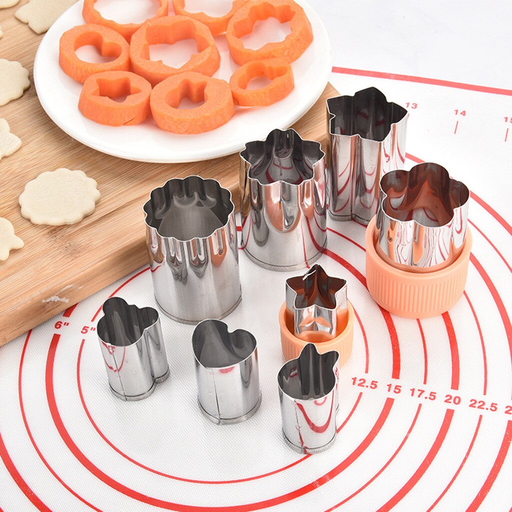 8 Stuks Groente Cutter Mould Fruit Slicer Fondant Cake Cookie Plunger Bloemen Ster Vorm Baksel Mold Verdelers Gereedschap