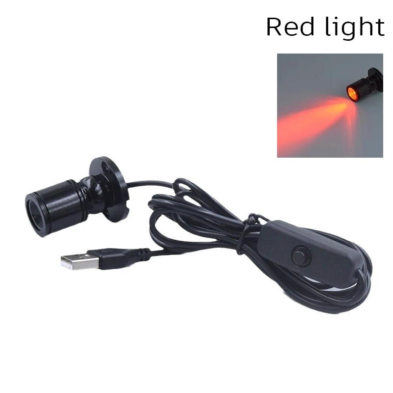 Spotlight USB 5V Led 3W Jewelry Cabinet Showcase Mini Spot Bench Lamp Ceiling Light Switch USB Interface Natural white Red Blue: Yellow