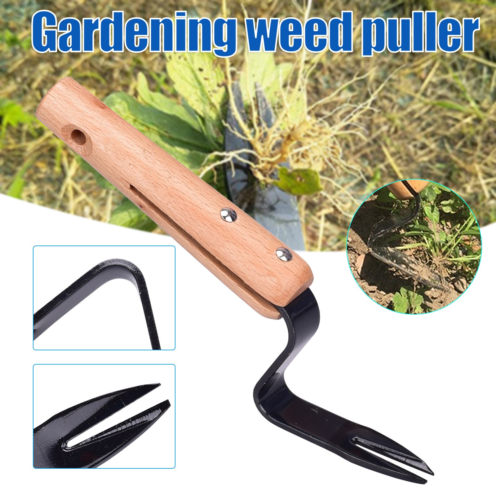 Manual Weeds Root Lifter Steel Hand Weeder Fork Grass Removal &amp; Deeper Digging Garden Tool for Yard Lawn Farm