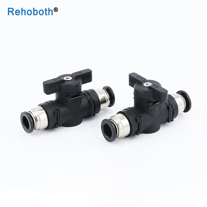 BUC-4mm/6mm/8mm/10mm/12mm Black pneumatic switch quick quick insertion PU air pipe joint hand valve air valve ball valve