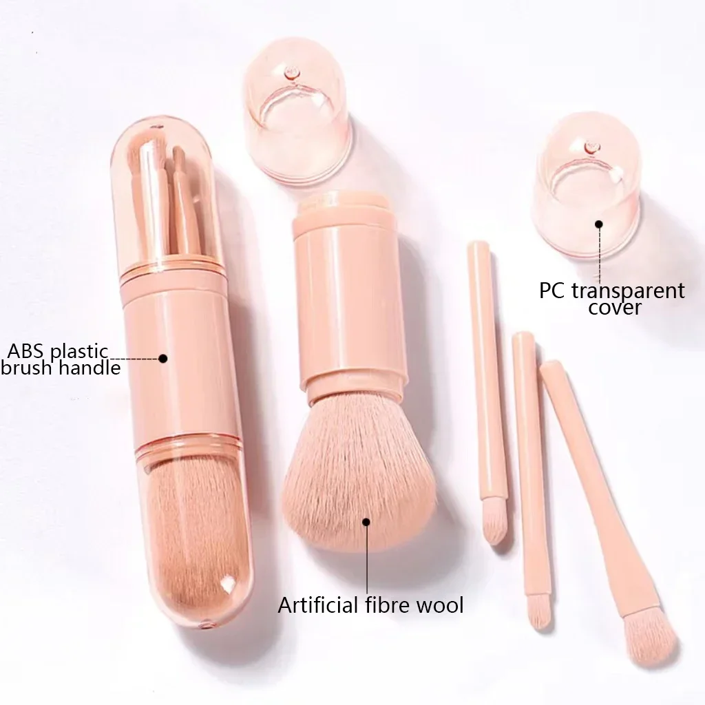 Juego de brochas de maquillaje 4 en 1 portátil multifuncional, escalable, Hash Eye, pincel pequeño de viaje para pintar y tres herramientas de maquillaje de belleza suave