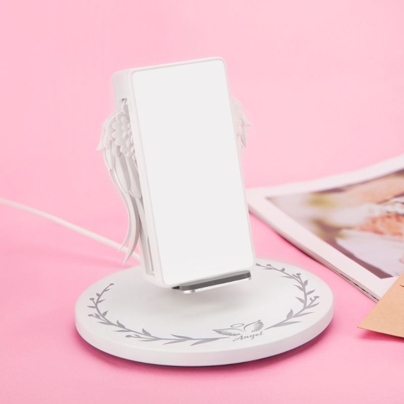 LED Qi Drahtlose Ladegerät Dock 10W Engel FlüGel Schnelle Ladegerät für praktisch Handy, Mobiltelefon Y51A