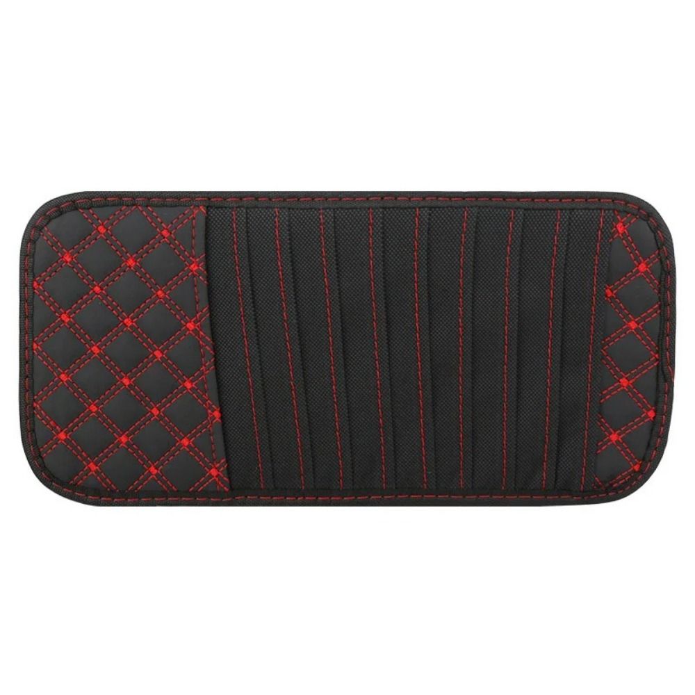 Sun Visor PU Leather Car CD Holder Bag Anti-Lost Pouch Car Disc Storage Case Red/White Safe Auto DVD Leather Clips CD DVD Disc: Light Grey