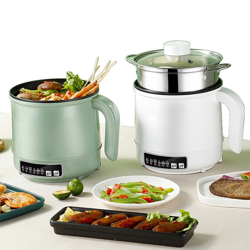 Household MultiCooker Electric Skillet Stainless Steel Rice Cooker Hotpot Noodles Soup Pot Eggs Food Steamer Heating Pan