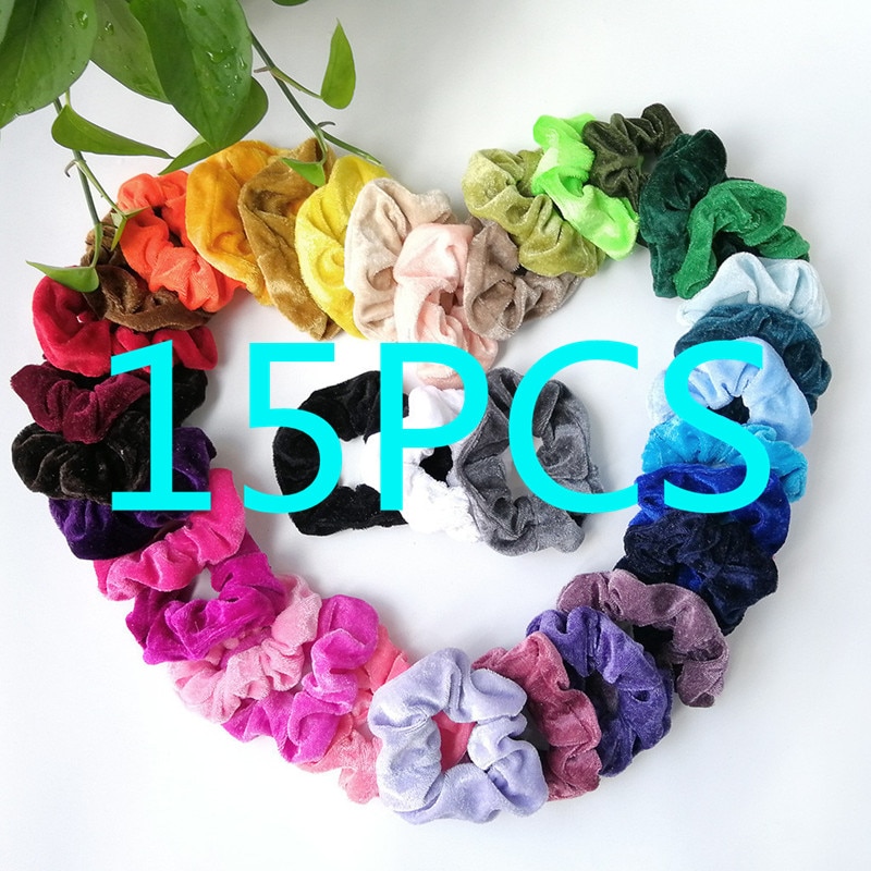 20/15/9 pièces filles Scrunchie cheveux Scrunchies velours élastique cheveux accessoires pour femmes ou filles Scrunchie Pack ренененнннаоооооооннннннннннннннонононннннннннннннонононна: B