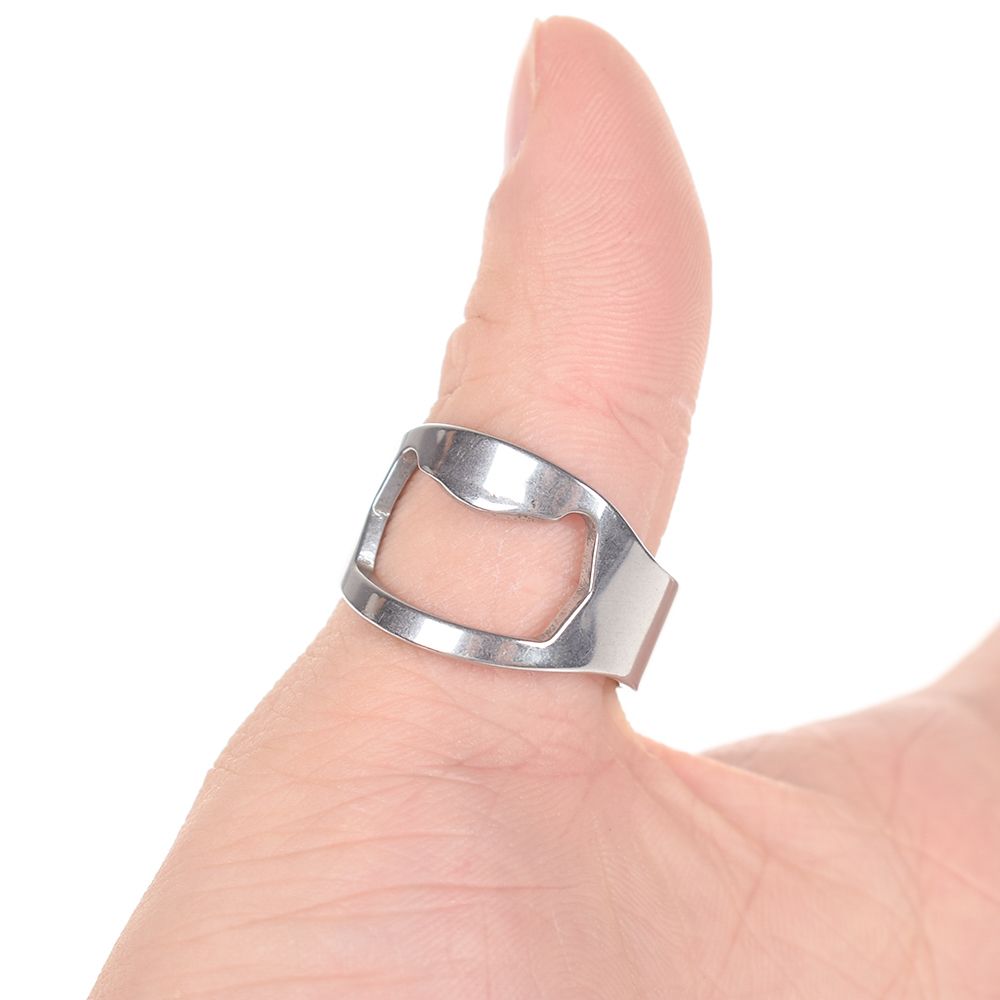 1 stk multifunktions rustfrit stål ringformet oplukker unik mænd fingerring øl flaskeåbner diameter 22mm