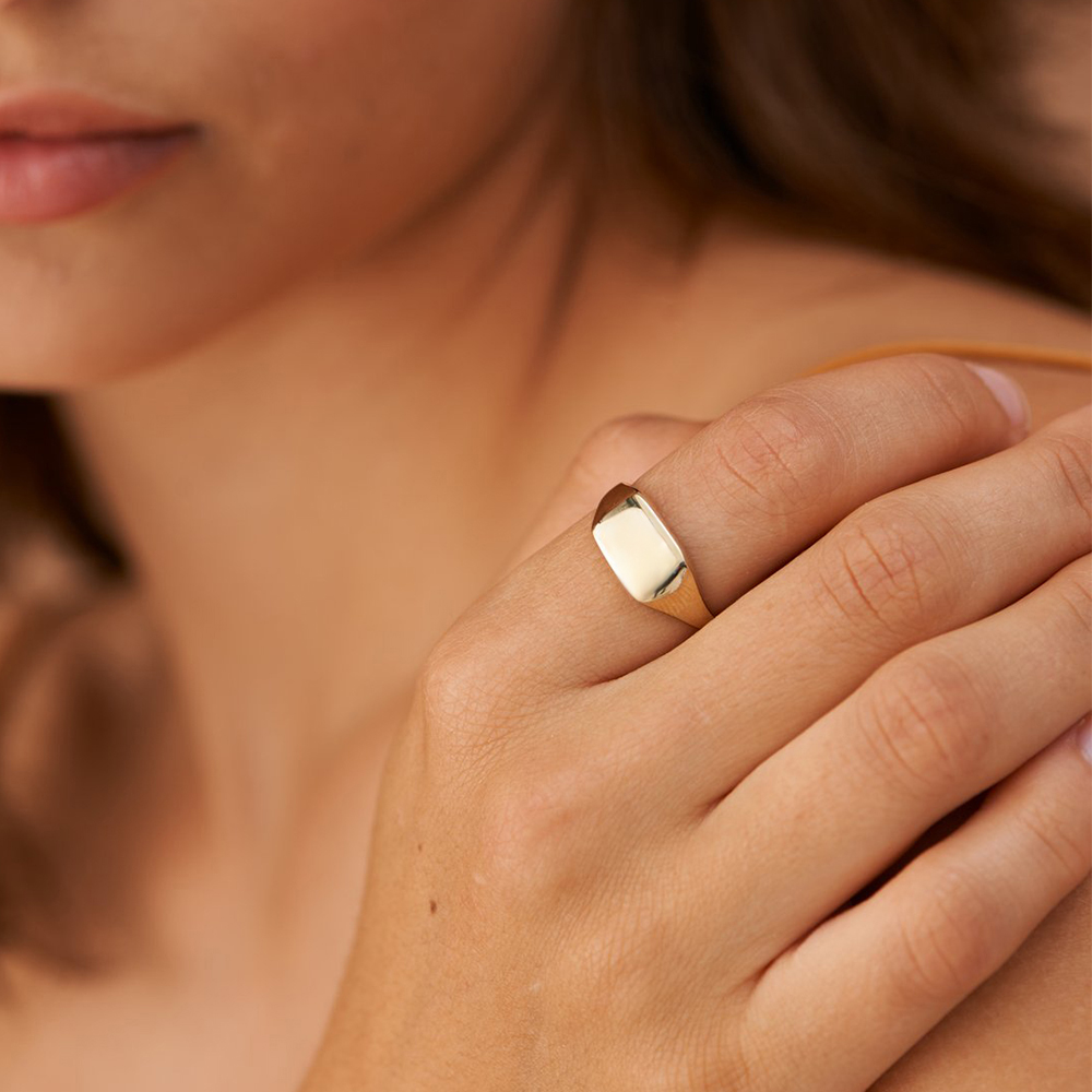 EManco Anillo redondo minimalista de acero inoxidable estilo punk Anillos de mujer chapados en oro para fiestas y festivales