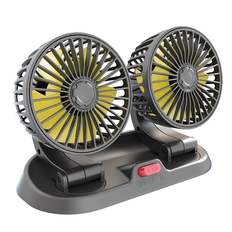 Portable Car Cooling Fan 12V 24V USB Mini Dual Head Cooler Fan Adjustable Auto Electric Fan Cooler Universal Car Accessories